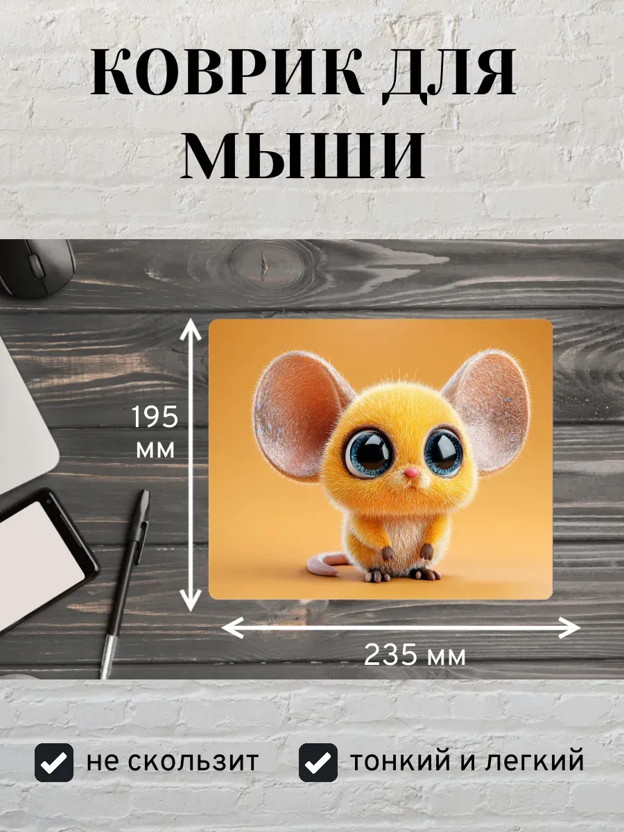 Коврик для мыши с принтом Мышонок