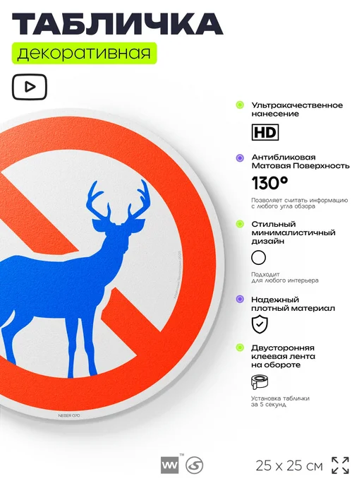 Прикольная табличка на дверь и стену 25x25 см, 25x25 см, фото 2