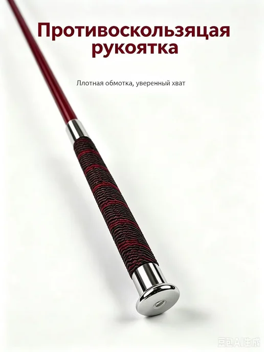 Хлыст выездковый, длина 110 см, черный, фото 4
