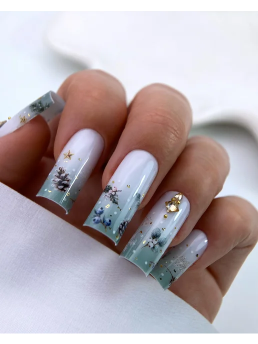 FANCY DESIGN Слайдеры наклейки для ногтей зима, голубой, фото 2