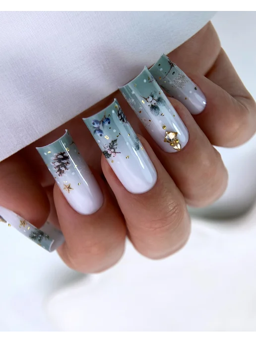FANCY DESIGN Слайдеры наклейки для ногтей зима, голубой, фото 3