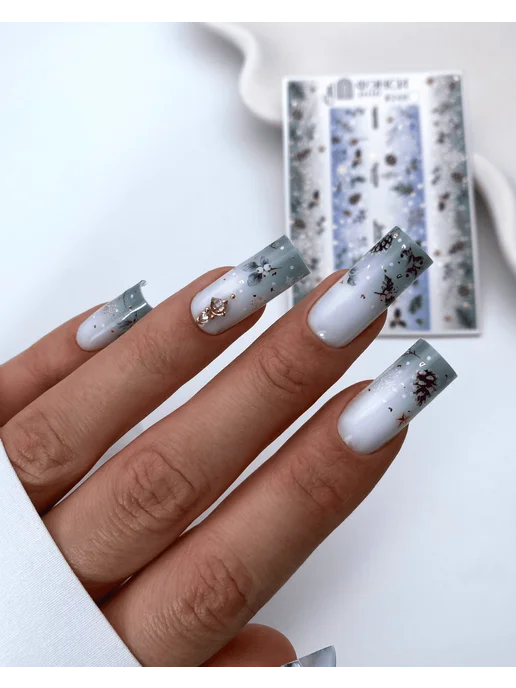 FANCY DESIGN Слайдеры наклейки для ногтей зима, голубой, фото 4