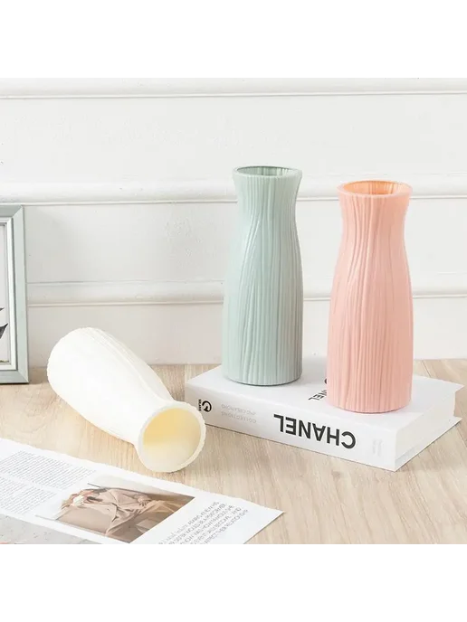 Нет бренда Пластиковая ваза для сухоцветов Beige, розовый, фото 3