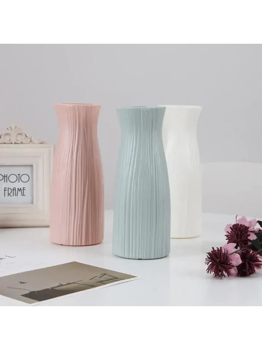 Нет бренда Пластиковая ваза для сухоцветов Beige, розовый, фото 6