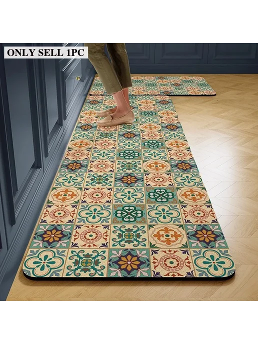 facaishu Коврик для кухни ПВХ с цветочным узором Alfombra De Cocina, вариант, фото 2