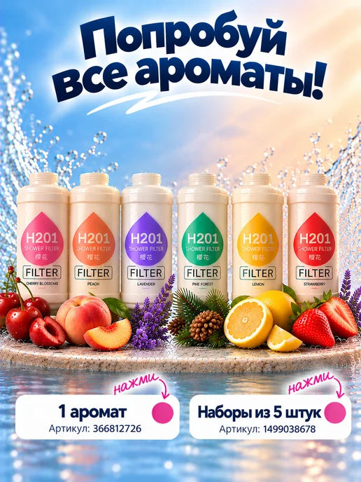 cute me Ароматизированный фильтр для душа, вариант, фото 4