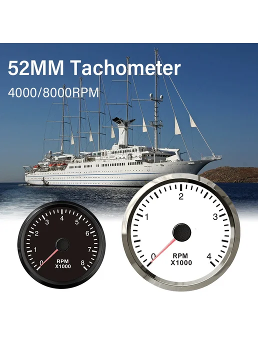 ELING 0-4000 об мин 0-8000 об мин 52 мм WiFi тахометр для ге, вариант, фото 7