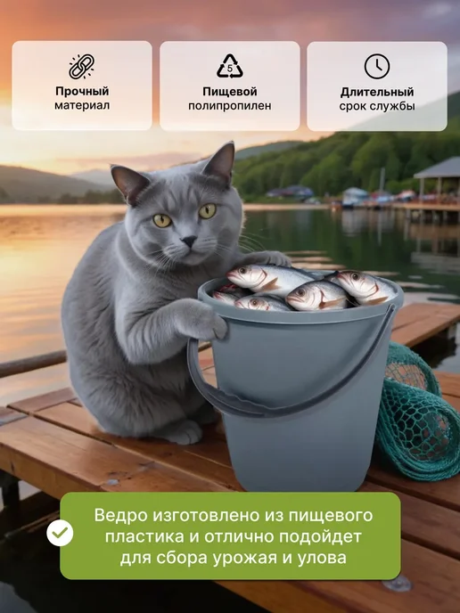 ADRIANOPLAST Ведро пластиковое хозяйственное 10л, 10 л, фото 3