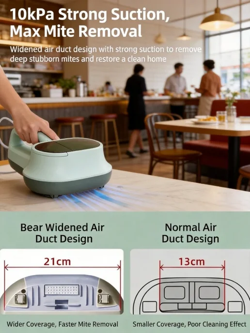 HAOYUNMA Ручной пылесос-стерилизатор Bear UV Mite Remover 220В HAOYU, вариант, фото 2