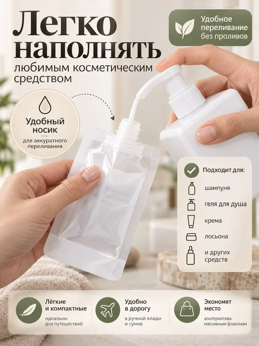 Lidorlike Набор дорожных флаконов с наклейками на русском языке 2 шт, 2 шт, фото 3
