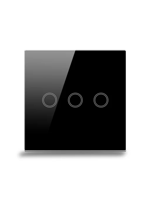 Нет бренда Диммер трёхклавишный стеклянный Черный, black, черный, фото 7