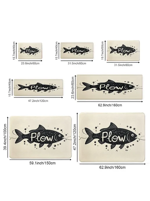 Коврик "Plow" черно-кремовый для прихожей, черный, фото 4