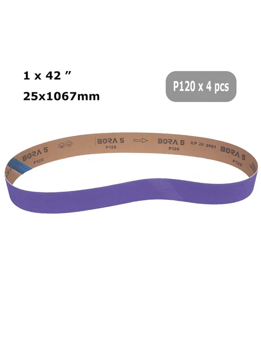 Нет бренда Шлифовальные ленты BORA 5 P120 42" 4шт, 4 шт