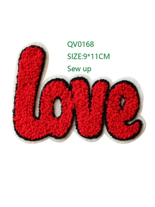 Нет бренда Вышитая заплатка "Love", красный, QV0168, красный