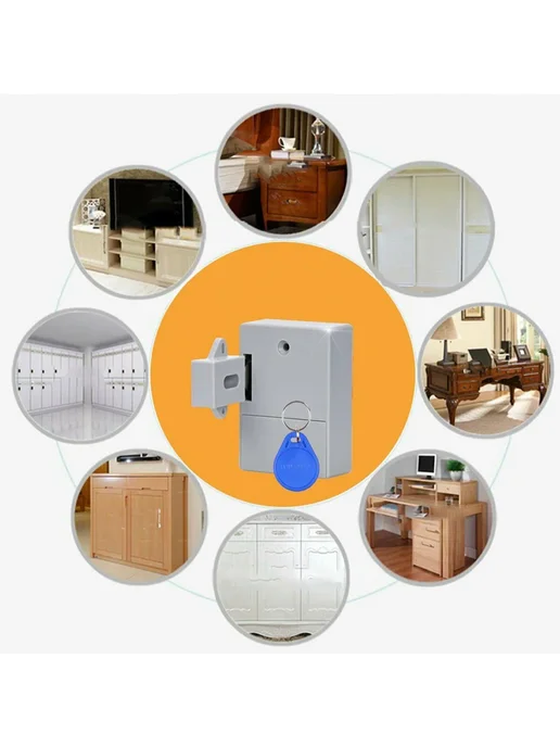 Нет бренда Электронный замок для шкафа с RFID-защитой, невидимый скрыты, серый, фото 6