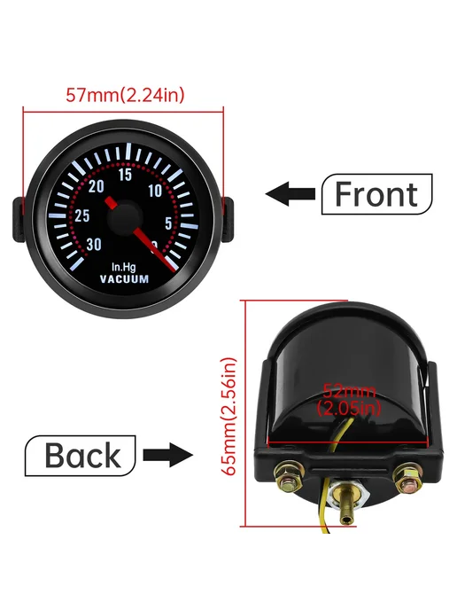 RYSJM HD 52 мм дымовая линза, автоматический тахометр, белый свето, белый, фото 7