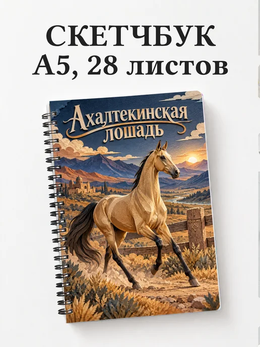 Скетчбук Ахалтекинская лошадь
