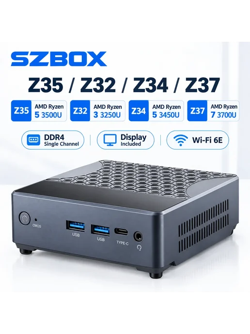 Нет бренда Mini PC Ryzen 5 3500U, 32GB RAM, 512GB SSD, EU, 32 ГБ, 512 ГБ