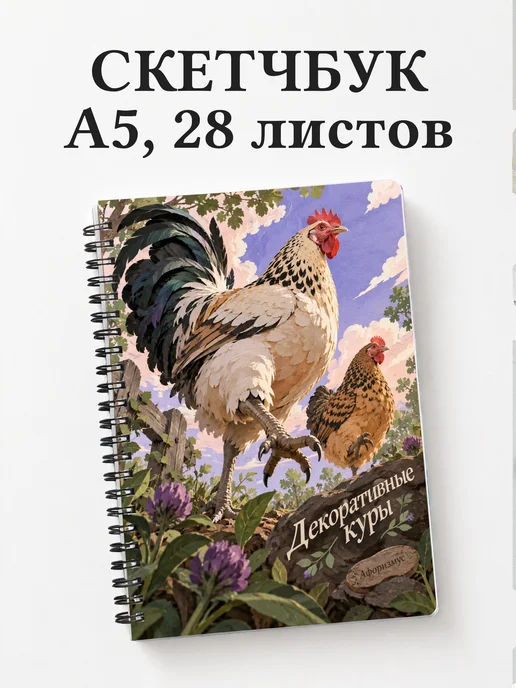Скетчбук Декоративные куры