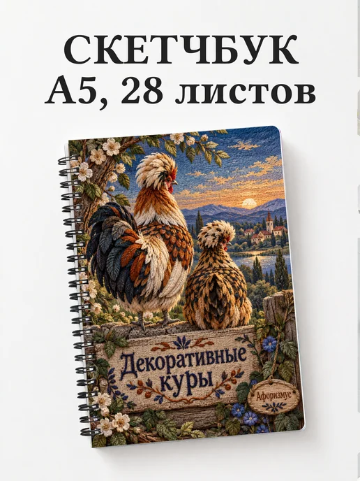 Скетчбук Декоративные куры