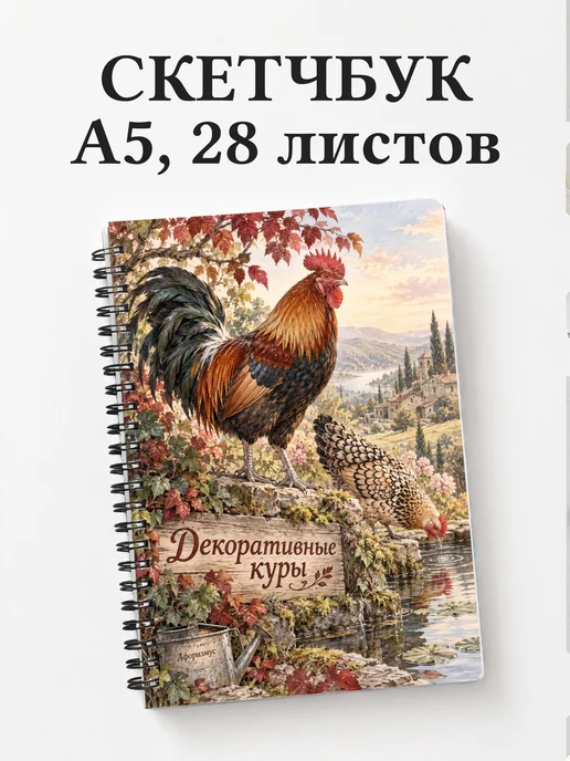 Скетчбук Декоративные куры