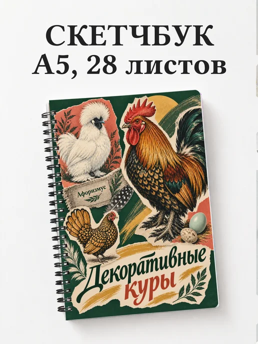 Скетчбук Декоративные куры