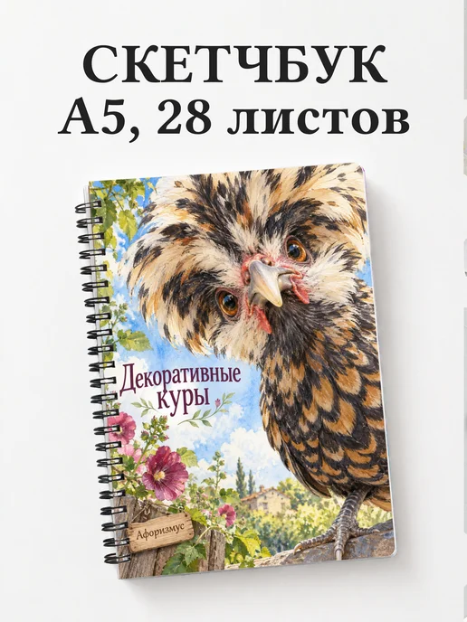 Скетчбук Декоративные куры