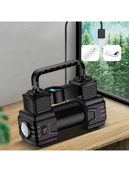 Электрогайковерт 12V с LED подсветкой, насос для шин, авто, вариант, фото 2