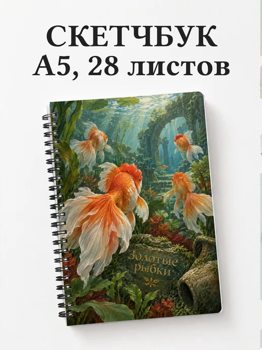 Скетчбук Золотые рыбки