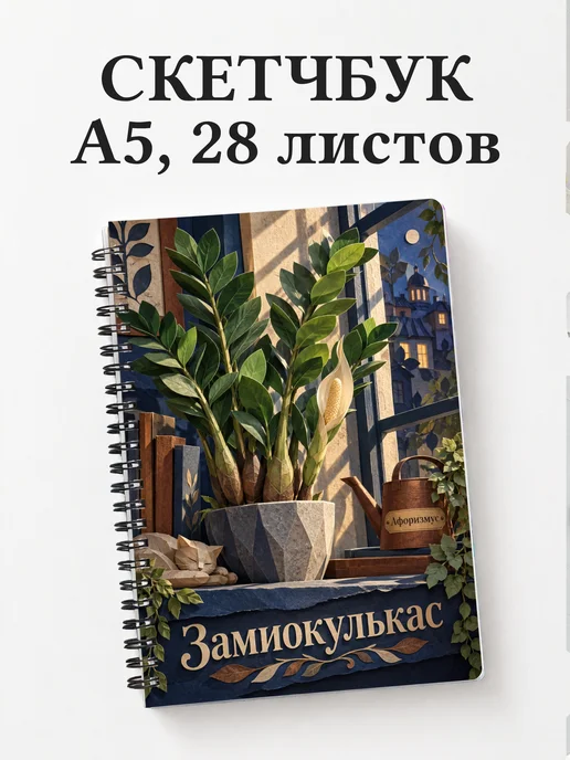Скетчбук Замиокулькас