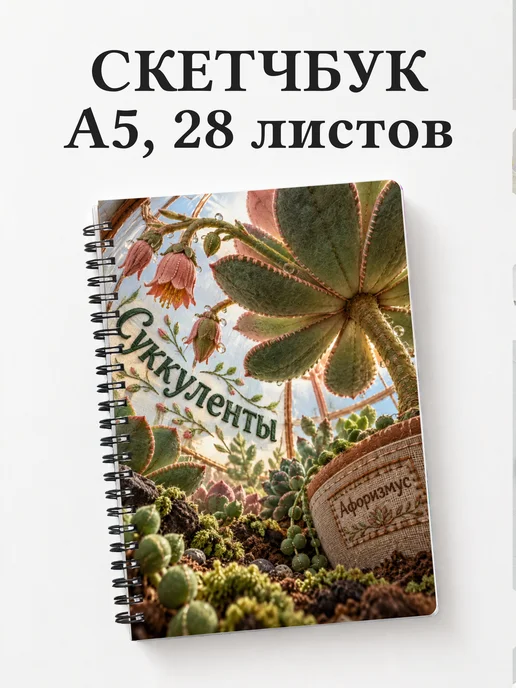 Скетчбук Суккуленты