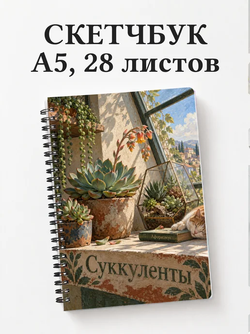 Скетчбук Суккуленты