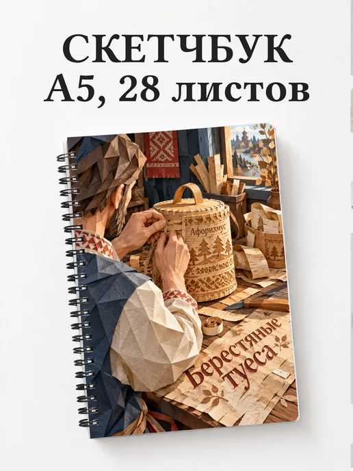 Скетчбук Берестяные туеса