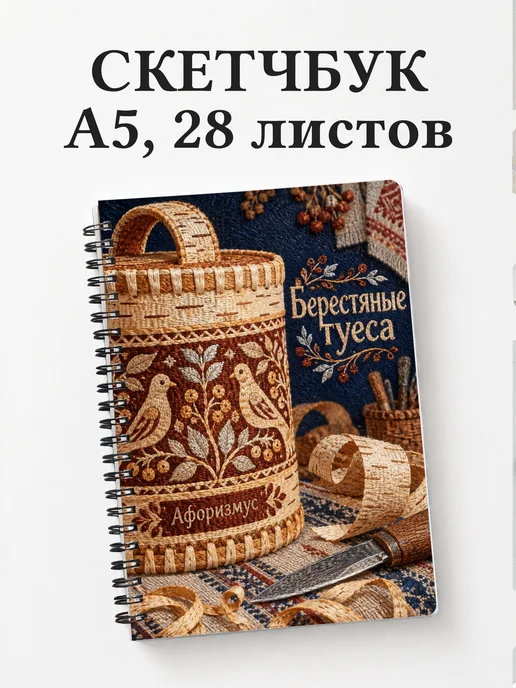Скетчбук Берестяные туеса