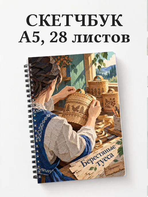 Скетчбук Берестяные туеса