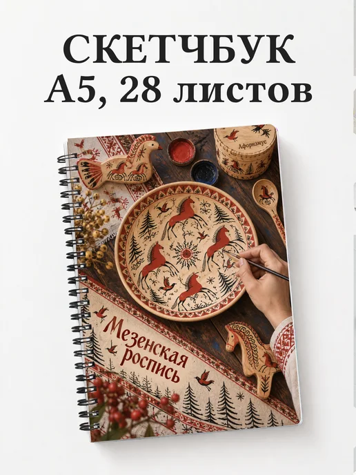 Скетчбук Мезенская роспись