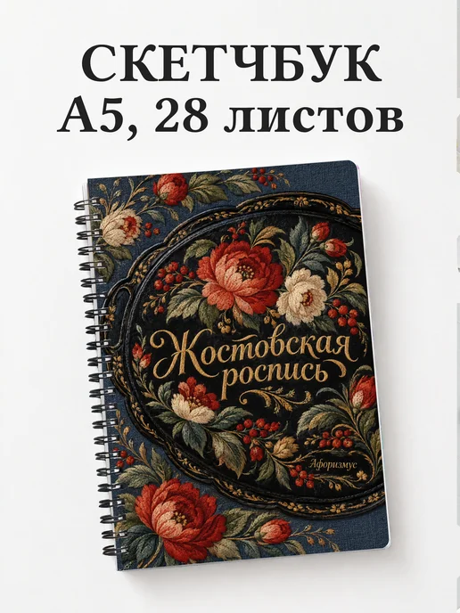 Скетчбук Жостовская роспись