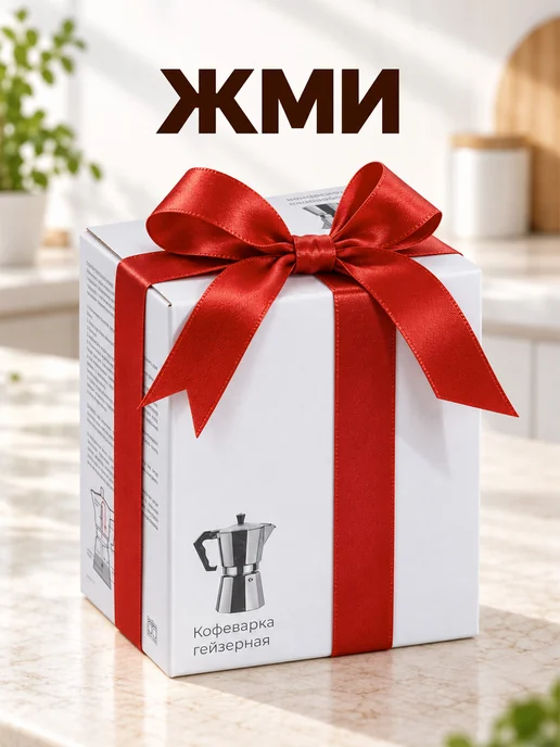GT Кофеварка гейзерная 150 мл на 3 чашки алюминий, 150 мл, фото 3