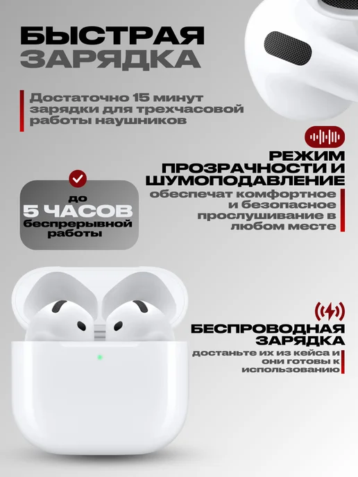 Apple Наушники Airpods 4 ANC(100%), вариант, фото 2