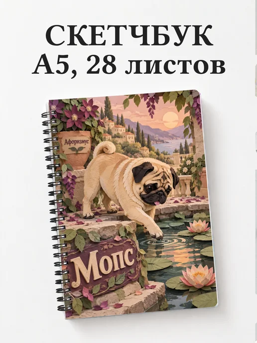 Скетчбук Мопс