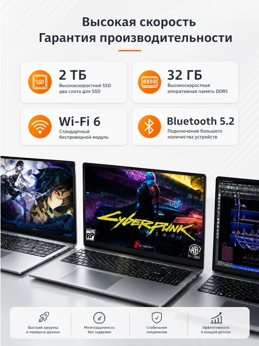 ноутбук игровой 32ГБ+2TБ 16.4" Для Работы и Учебы Windows 11, 32 ГБ, фото 4