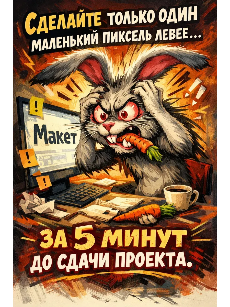 Юмористический постер А4 Дедлайн — миниатюра 5