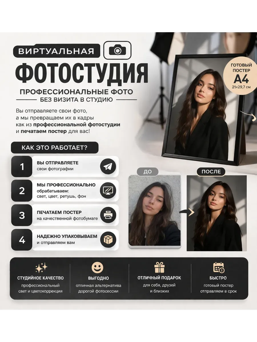 Постер А4 виртуальная фотосессия
