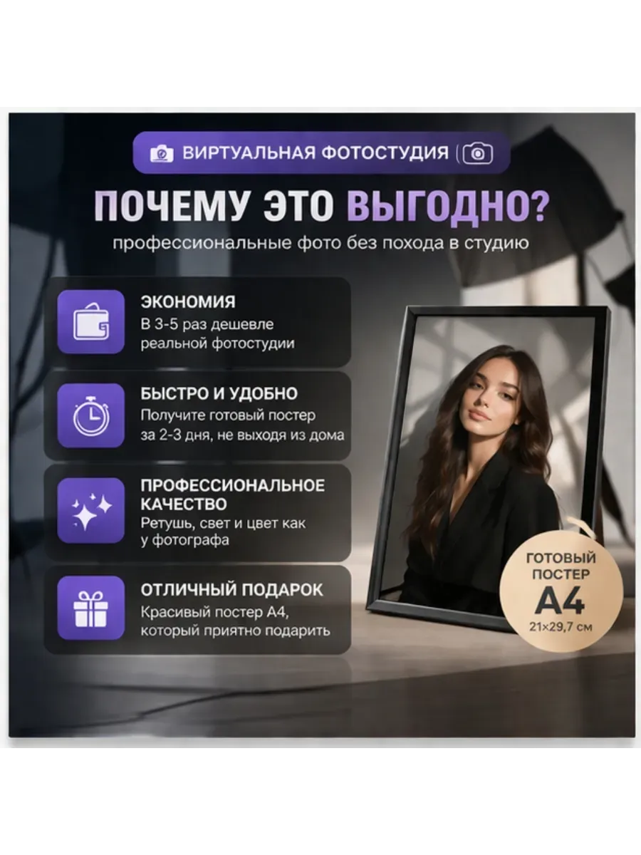 Постер А4 виртуальная фотосессия — миниатюра 4