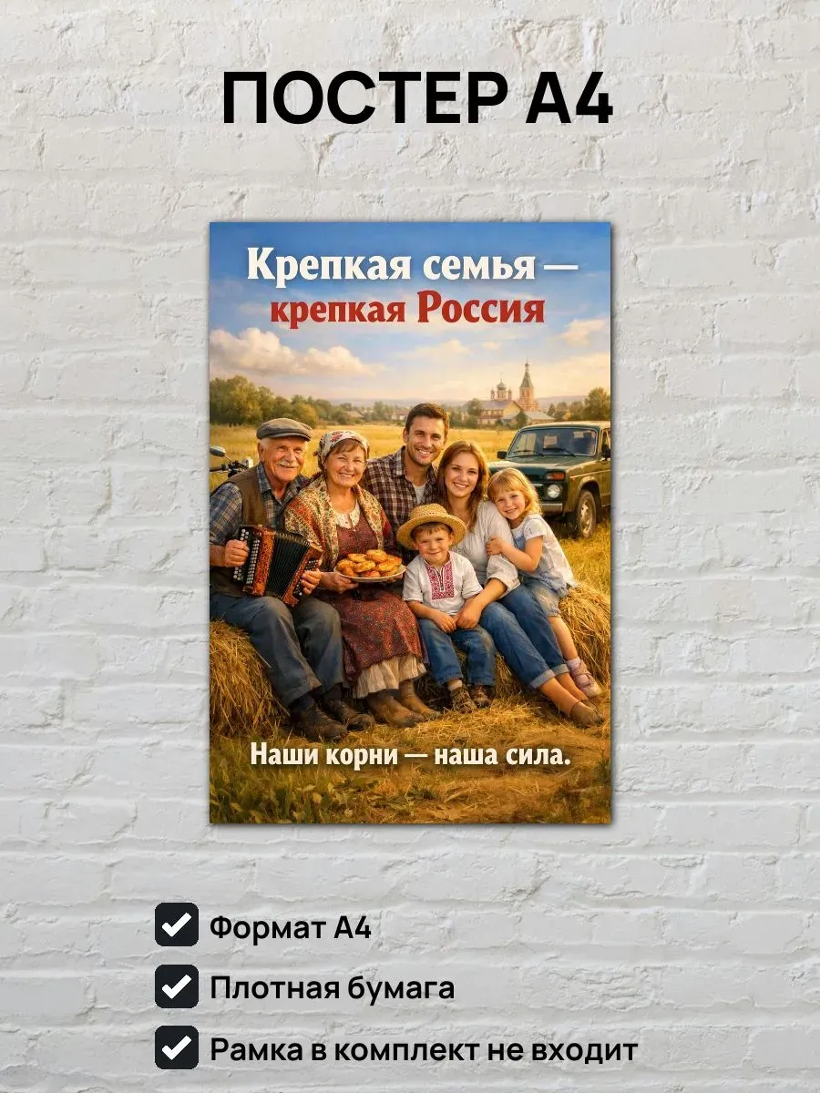 Постер А4 Крепкая семья - Крепкая Россия