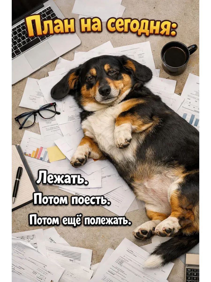 Юмористический постер А3 План на сегодня — миниатюра 5