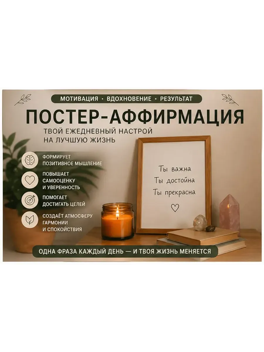 Мотивационный постер А4 Ты важна, ты достойна, ты прекрасна — миниатюра 5