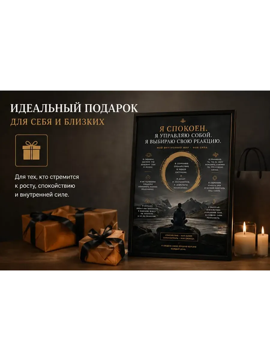 Мотивационный постер А4 Я спокоен — миниатюра 2