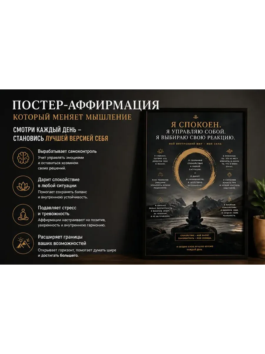 Мотивационный постер А3 Я спокоен — миниатюра 5