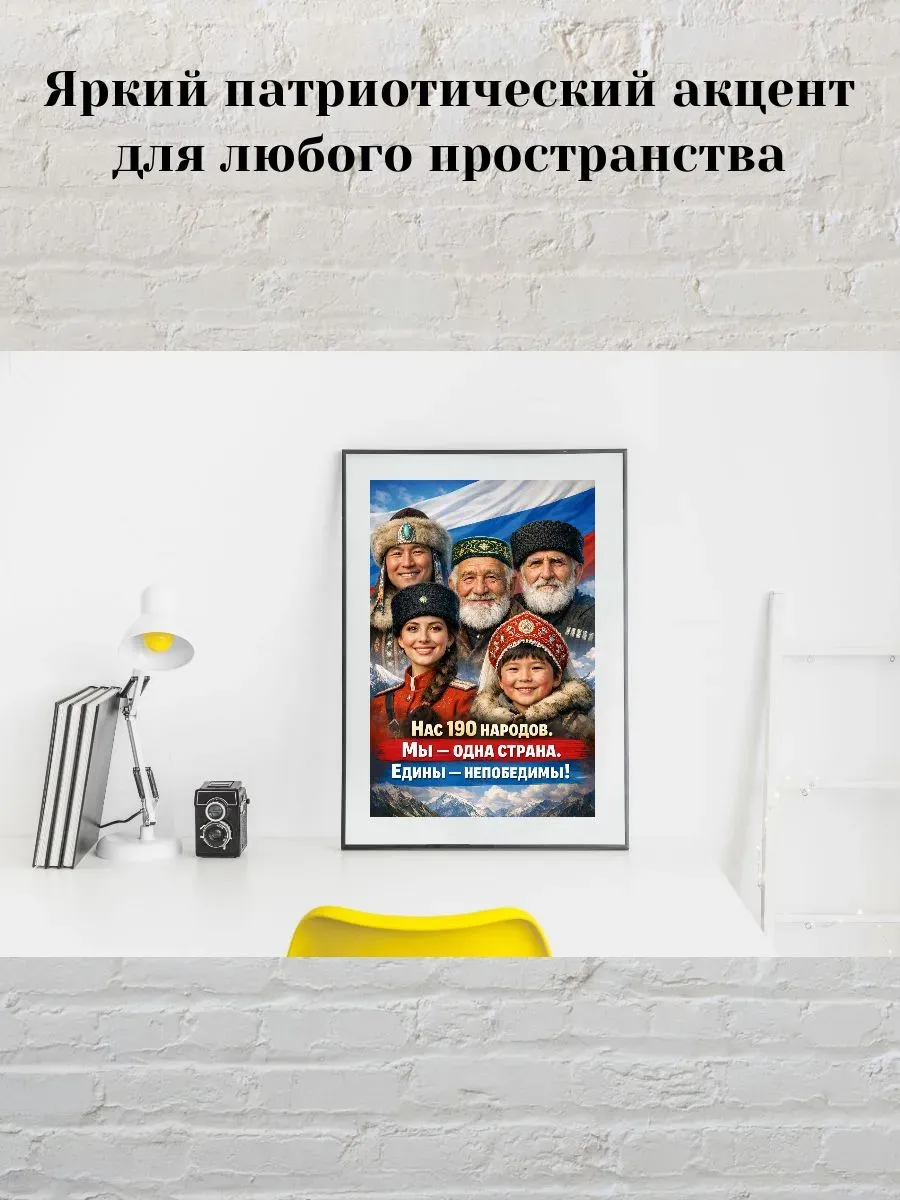 Постер А3 Нас 190 народов мы одна страна — миниатюра 3